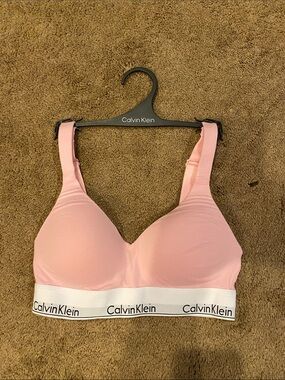 Calvin Klein Pink Wireless Bralette with Logo Band